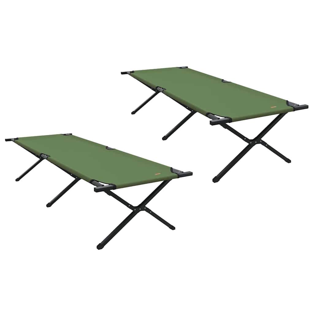 Klapp Schlafbett fürs Camping 2 pcs Grün 210 x 80 x 46 cm