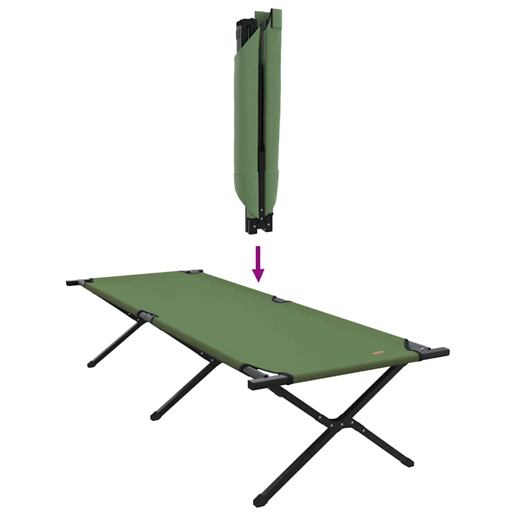 Klapp Schlafbett fürs Camping 2 pcs Grün 210 x 80 x 46 cm