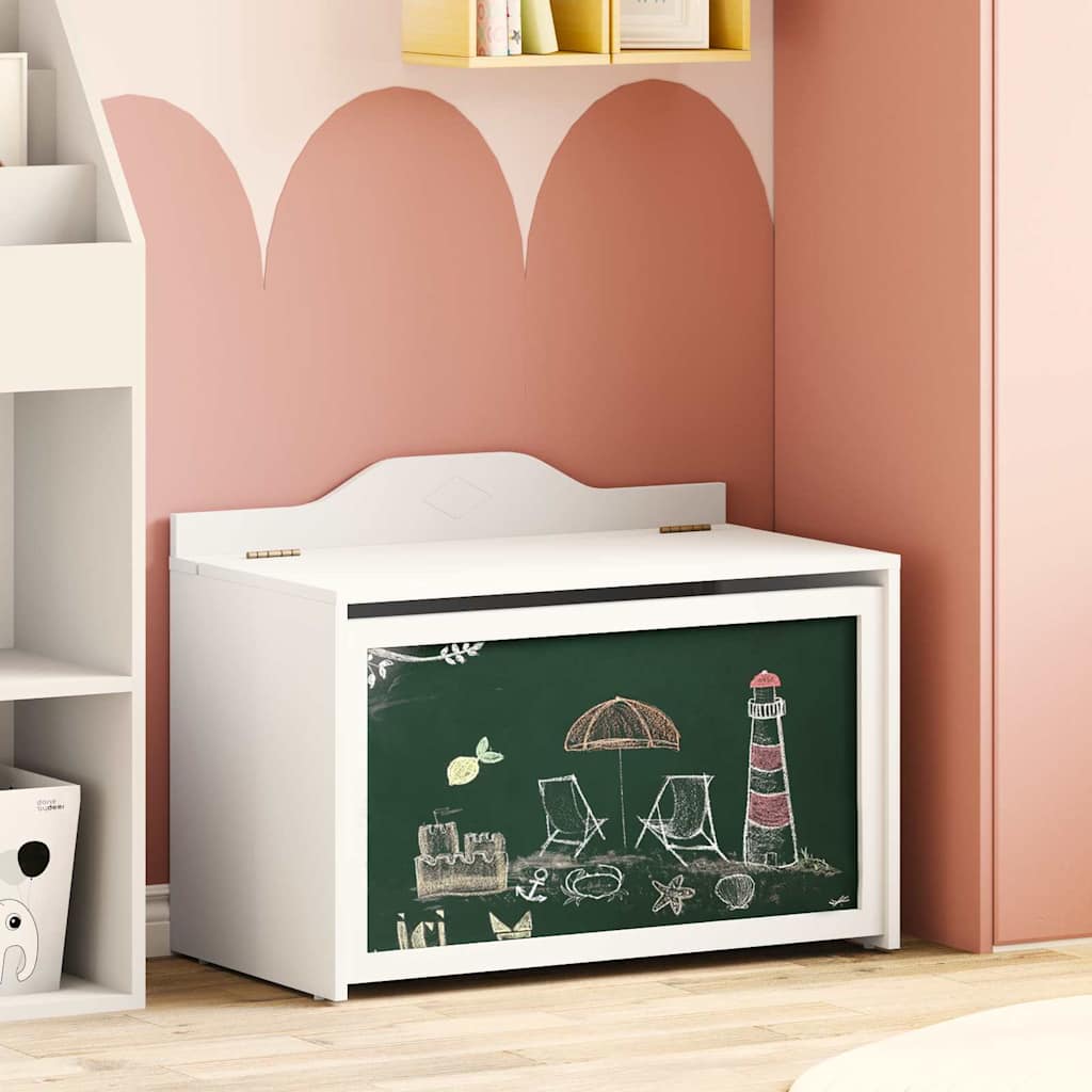 Box mit Stauraum und Tafelvorderseite ROROS Weiß Holzwerkstoff