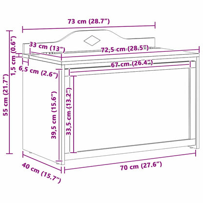 Box mit Stauraum und Tafelvorderseite ROROS Weiß Holzwerkstoff