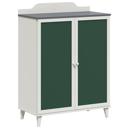 vidaXL Schrank mit zwei Türen und Tafel-Front ROROS Grau und Weiß