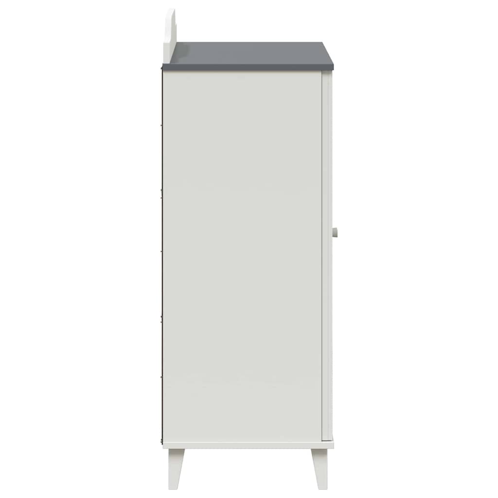 vidaXL Schrank mit zwei Türen und Tafel-Front ROROS Grau und Weiß