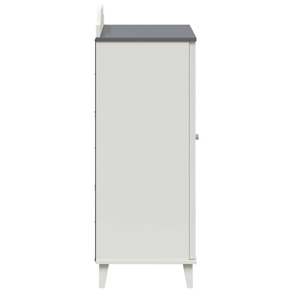vidaXL Schrank mit zwei Türen und Tafel-Front ROROS Grau und Weiß