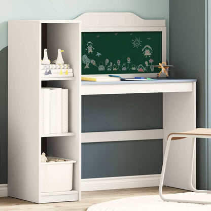 vidaXL Schreibtisch mit offener Ablage und Kreidetafel mit Regal ROROS