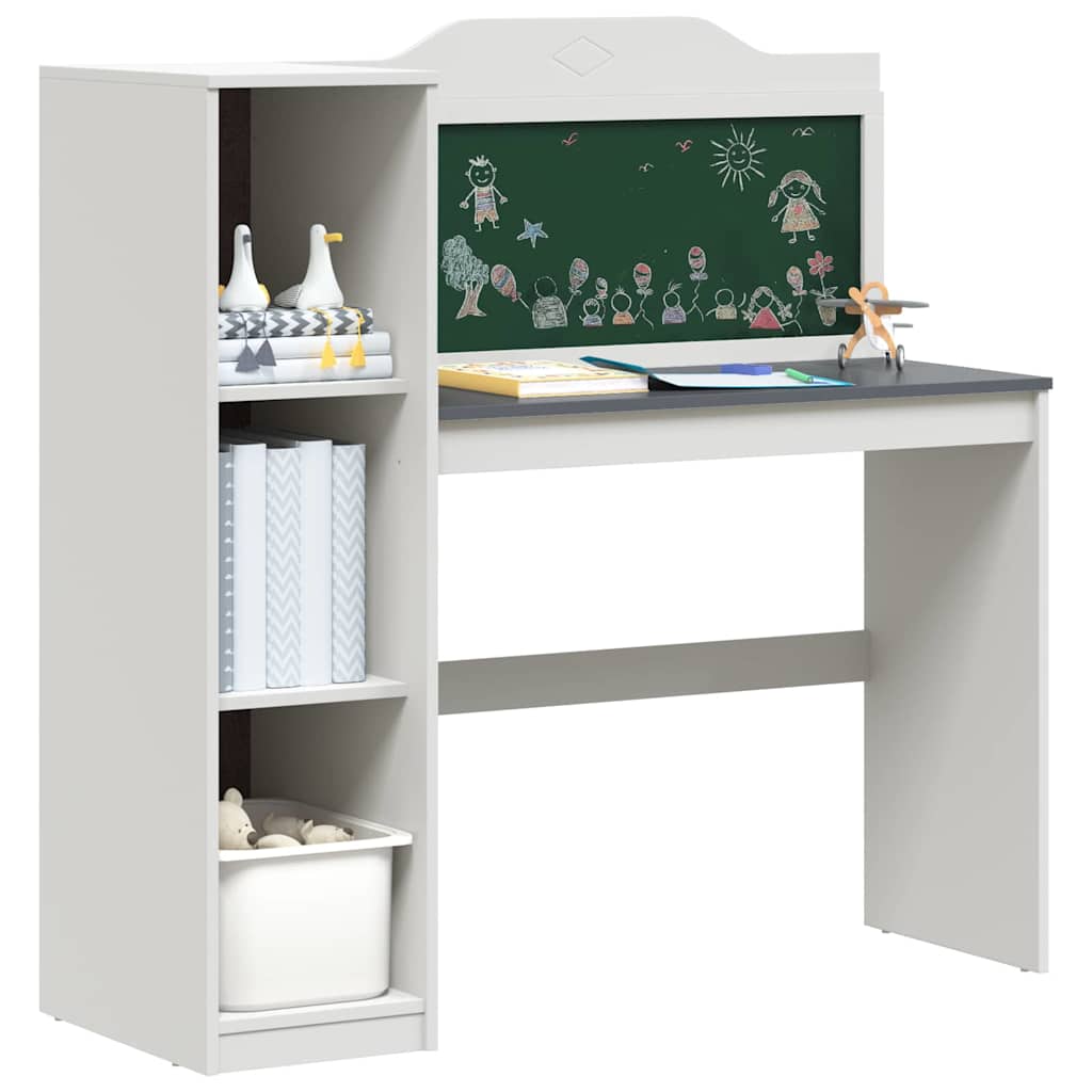 vidaXL Schreibtisch mit offener Ablage und Kreidetafel mit Regal ROROS