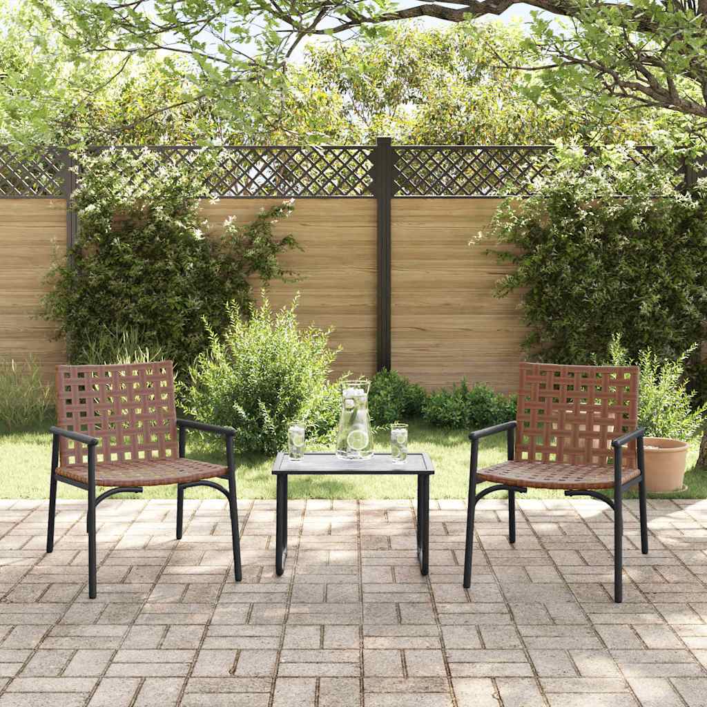 vidaXL Gartenstuhl 2 pcs Braun 78 x 55,5 x 75,5 cm Poly-Rattan