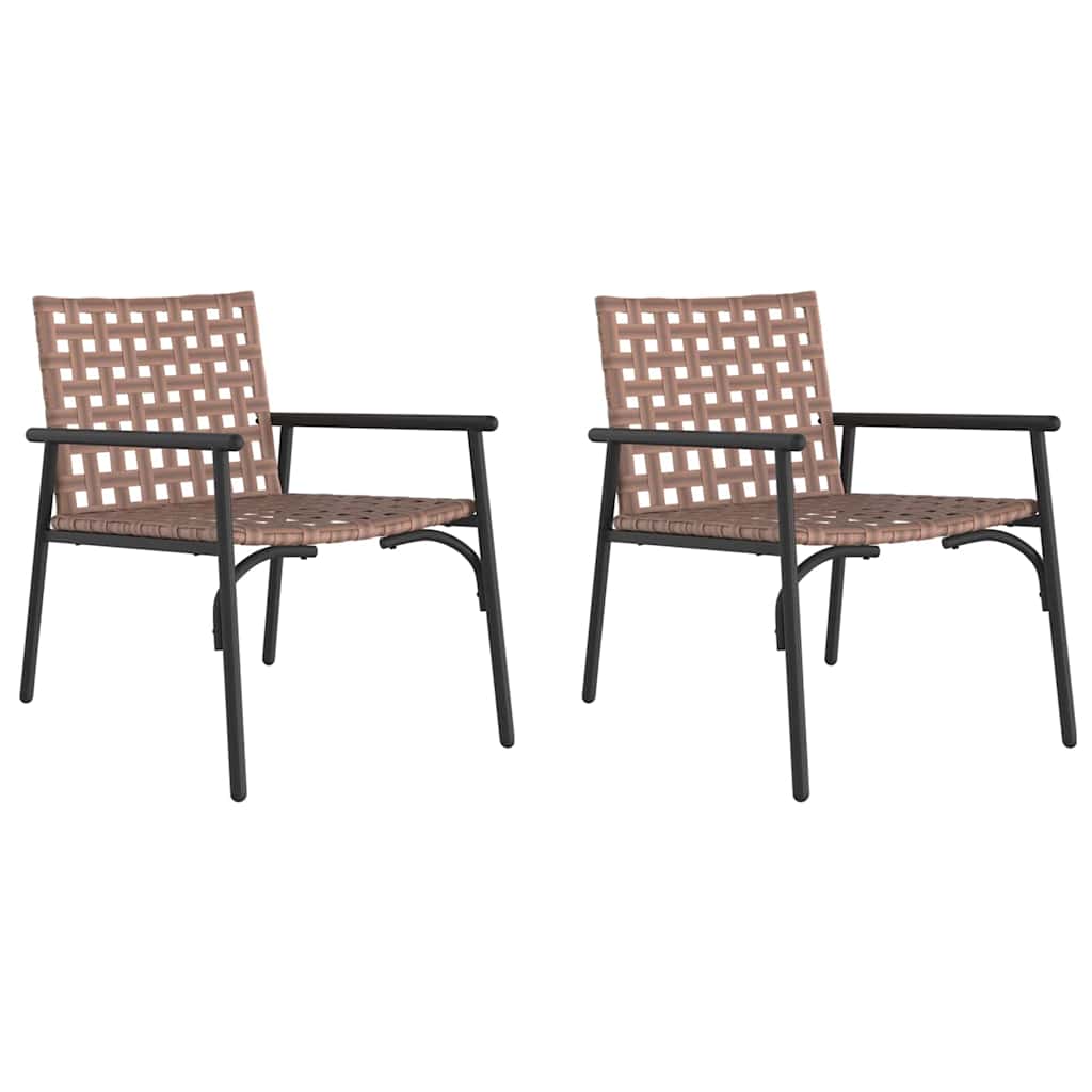 vidaXL Gartenstuhl 2 pcs Braun 78 x 55,5 x 75,5 cm Poly-Rattan