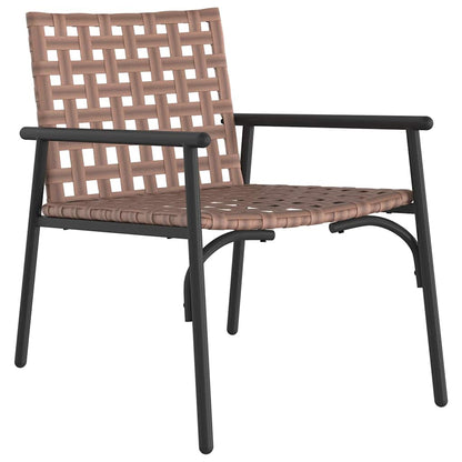 vidaXL Gartenstuhl 2 pcs Braun 78 x 55,5 x 75,5 cm Poly-Rattan