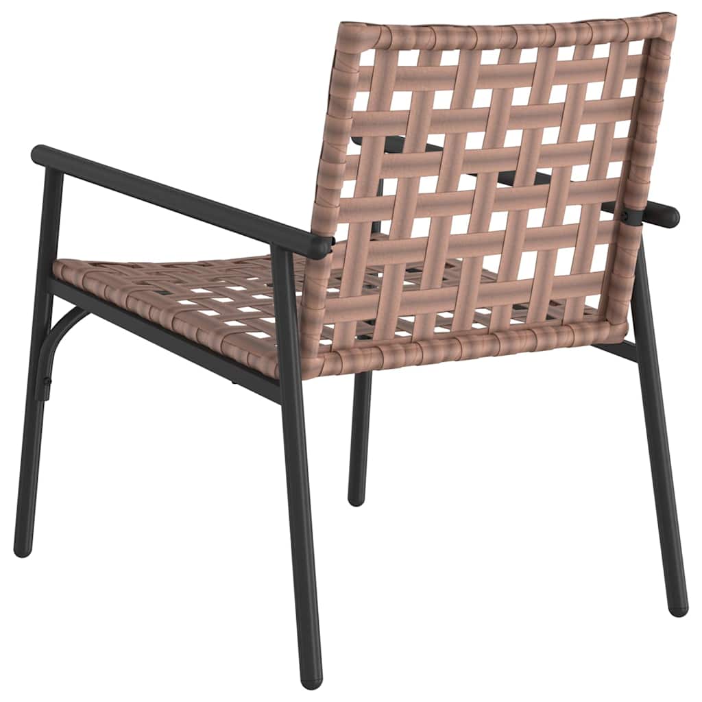 vidaXL Gartenstuhl 2 pcs Braun 78 x 55,5 x 75,5 cm Poly-Rattan