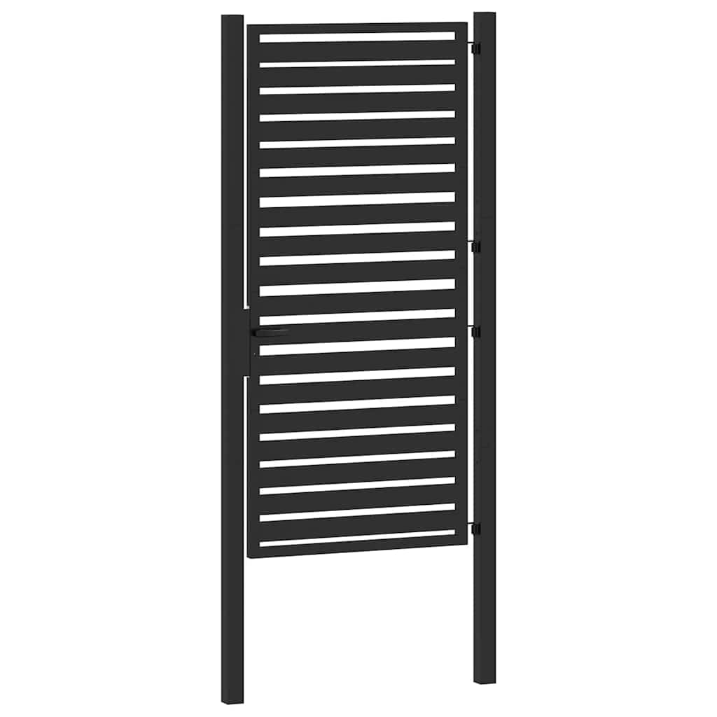 Gartentor Abschließbar Schwarz 100x180 cm Aluminium