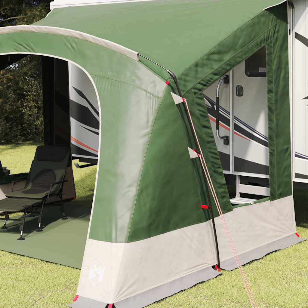 vidaXL Caravan Zelt mit Dach mit Speicher Grün 410 x 275 x 245 cm