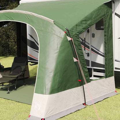 vidaXL Caravan Zelt mit Dach mit Speicher Grün 410 x 275 x 245 cm