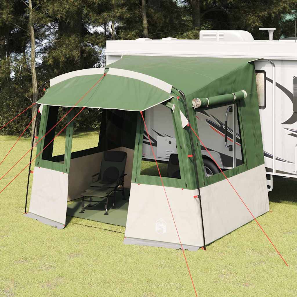 vidaXL Heckzelte für Wohnwagen Rechtwinklig Grün 352 x 250 x 240 cm