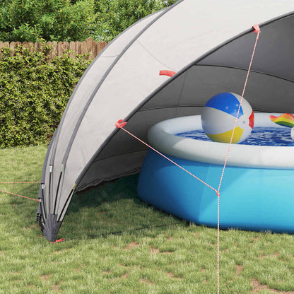 Pool-Dome Grau und Orange 592 x 590 x 275 cm