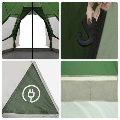 vidaXL Teepee Zelt mit Dach mit Speicher Grün 720 x 465 x 295 cm