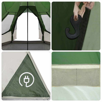 vidaXL Teepee Zelt mit Dach mit Speicher Grün 545 x 450 x 295 cm