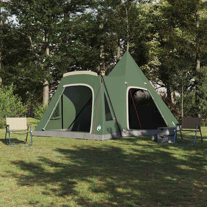 vidaXL Teepee Zelt mit Dach mit Speicher Grün 545 x 450 x 295 cm