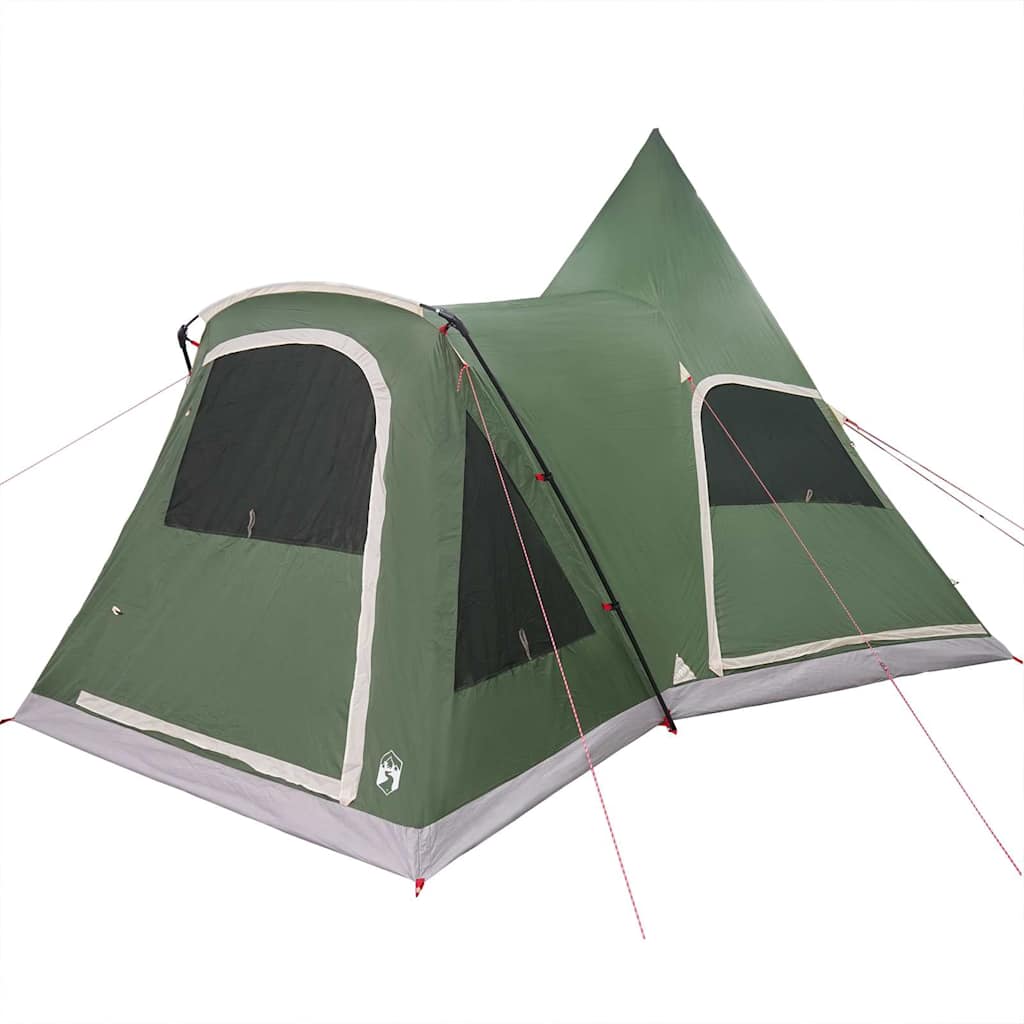 vidaXL Teepee Zelt mit Dach mit Speicher Grün 545 x 450 x 295 cm
