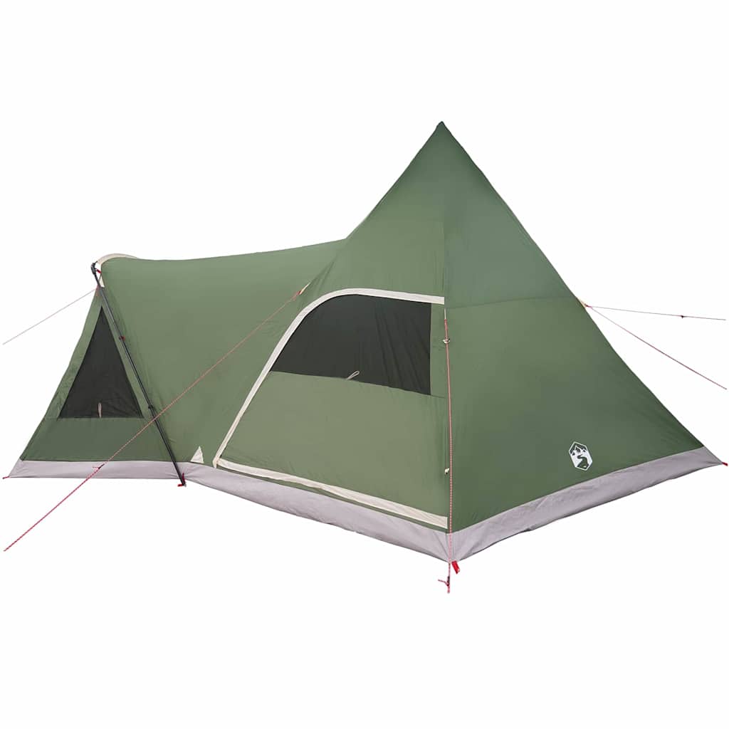 vidaXL Teepee Zelt mit Dach mit Speicher Grün 545 x 450 x 295 cm