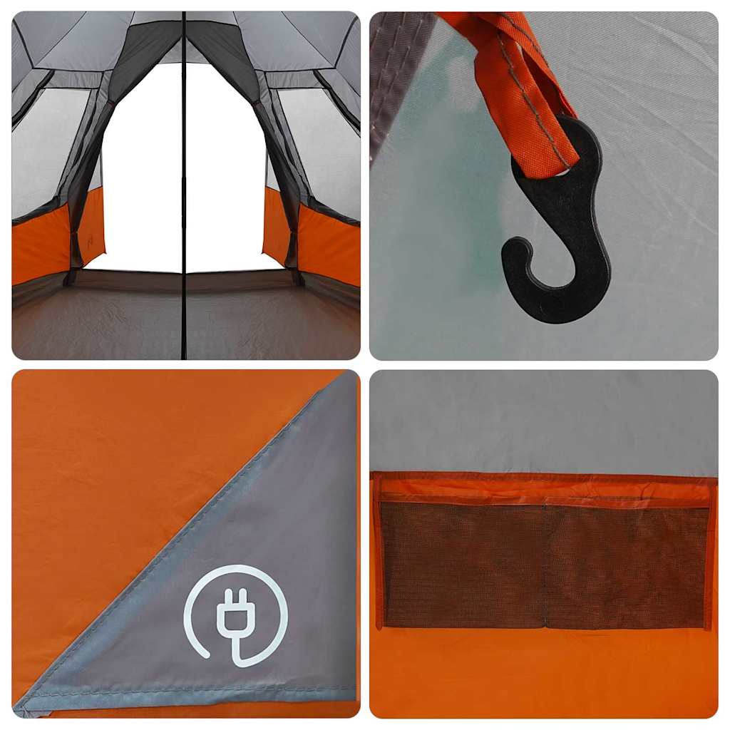 vidaXL Teepee Zelt mit Dach Grau und Orange 545 x 450 x 295 cm