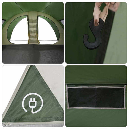 vidaXL Tente tunnel avec toit et espace de rangement Vert 710 x 460 x 245 cm