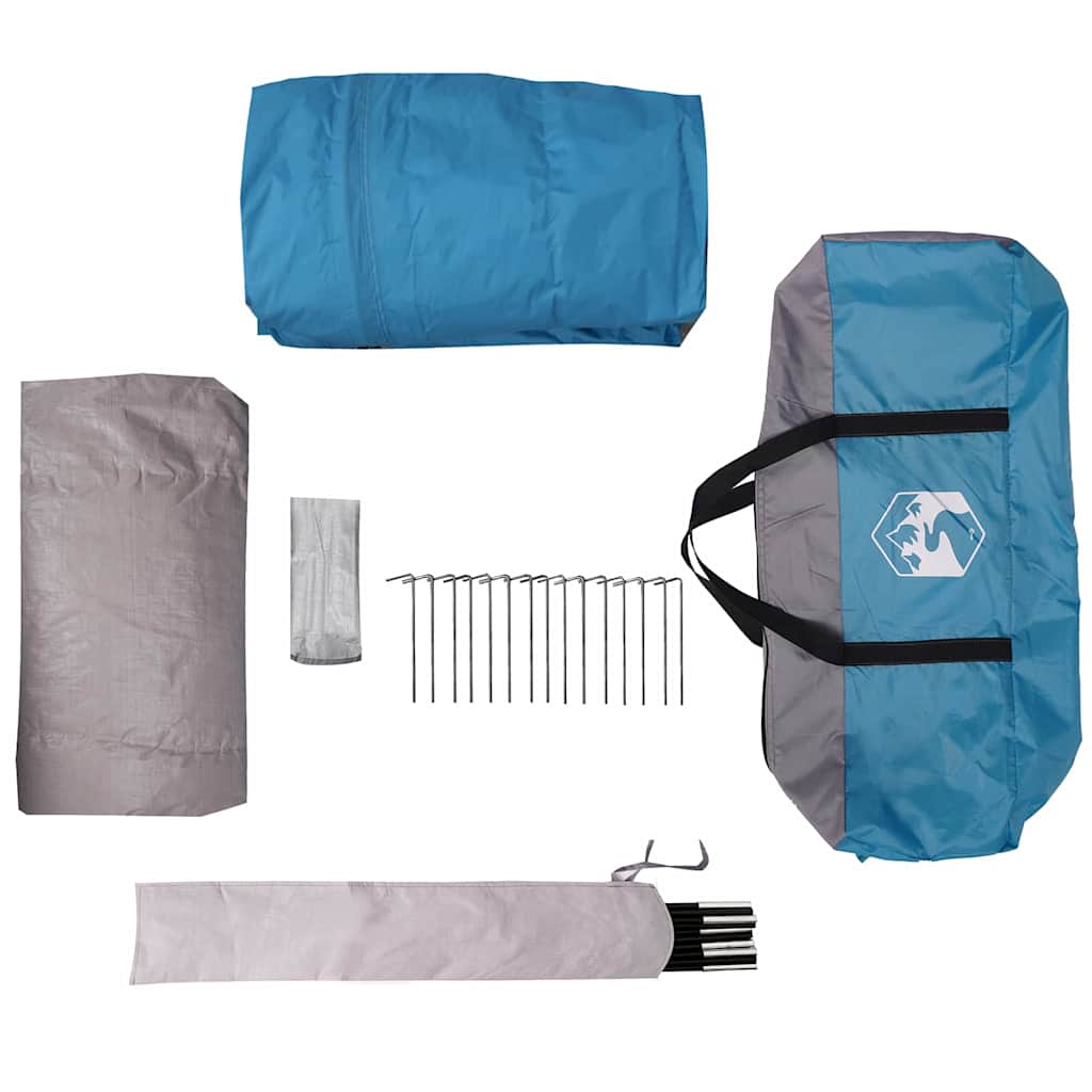 vidaXL Tunnelzelt mit Dach mit Speicher Blau 710 x 460 x 245 cm