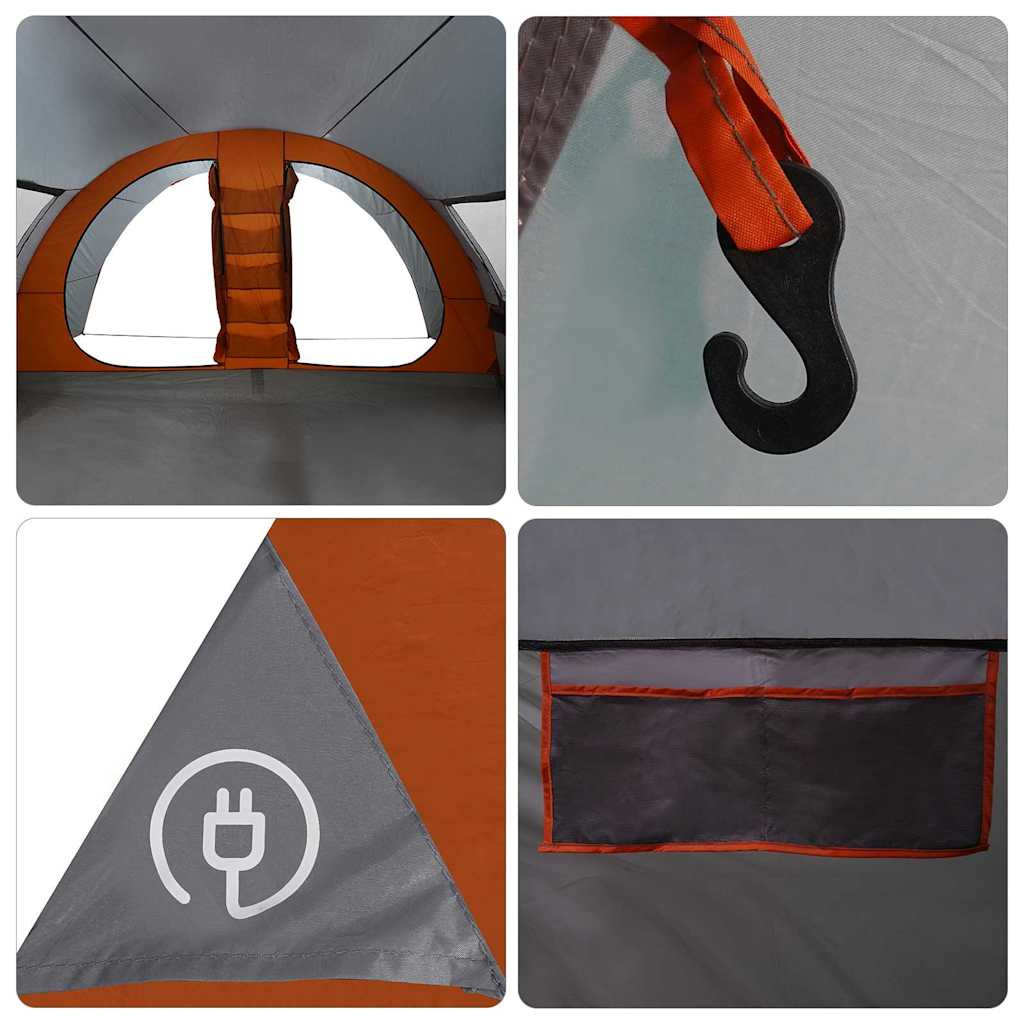 vidaXL Tunnelzelt mit Dach Grau und Orange 710 x 460 x 245 cm