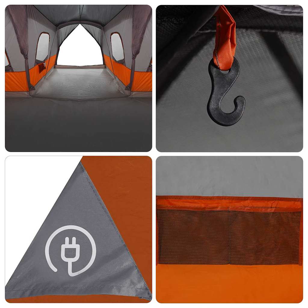 vidaXL Zelt mit Dach mit Speicher Grau und Orange 680 x 510 x 210 cm