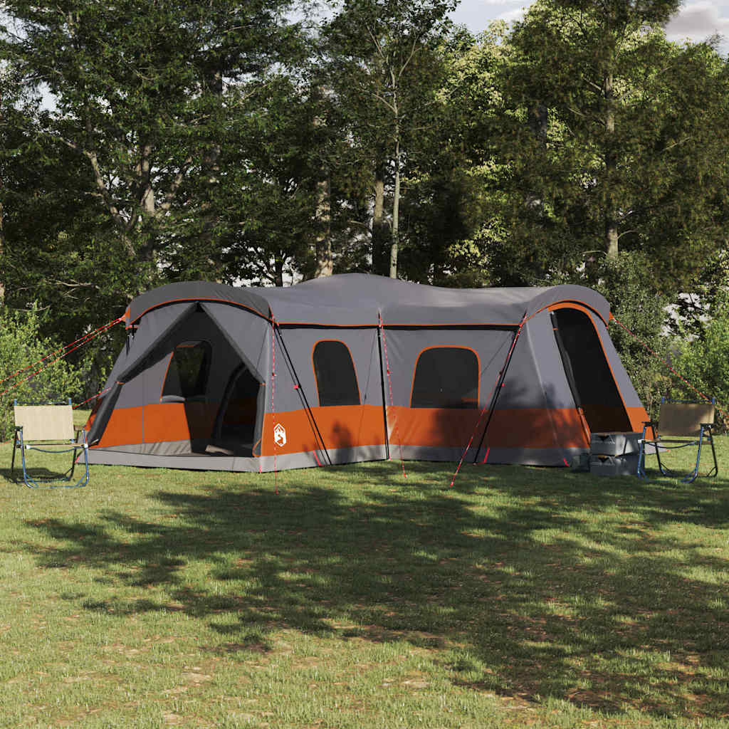 vidaXL Zelt mit Dach mit Speicher Grau und Orange 680 x 510 x 210 cm