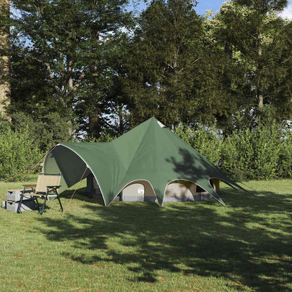 vidaXL Teepee Zelt mit Dach Grün und Grau 600 x 600 x 347 cm