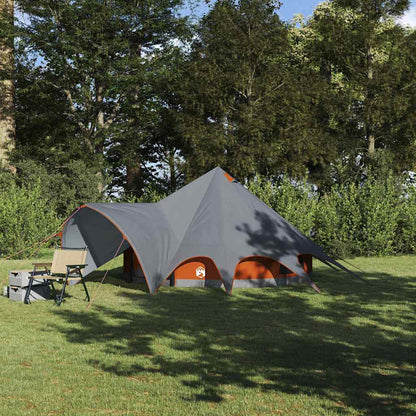 vidaXL Teepee Zelt mit Dach Grau und Orange 600 x 600 x 347 cm