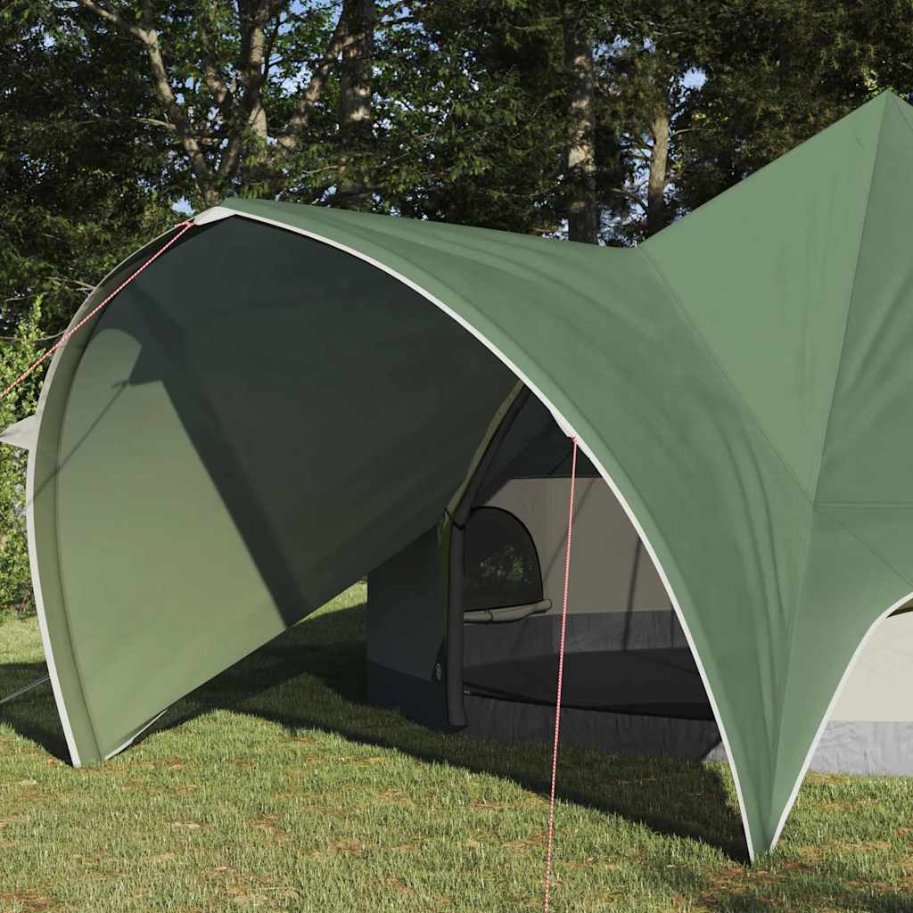 vidaXL Teepee Zelt mit Dach Grün und Grau 600 x 600 x 347 cm
