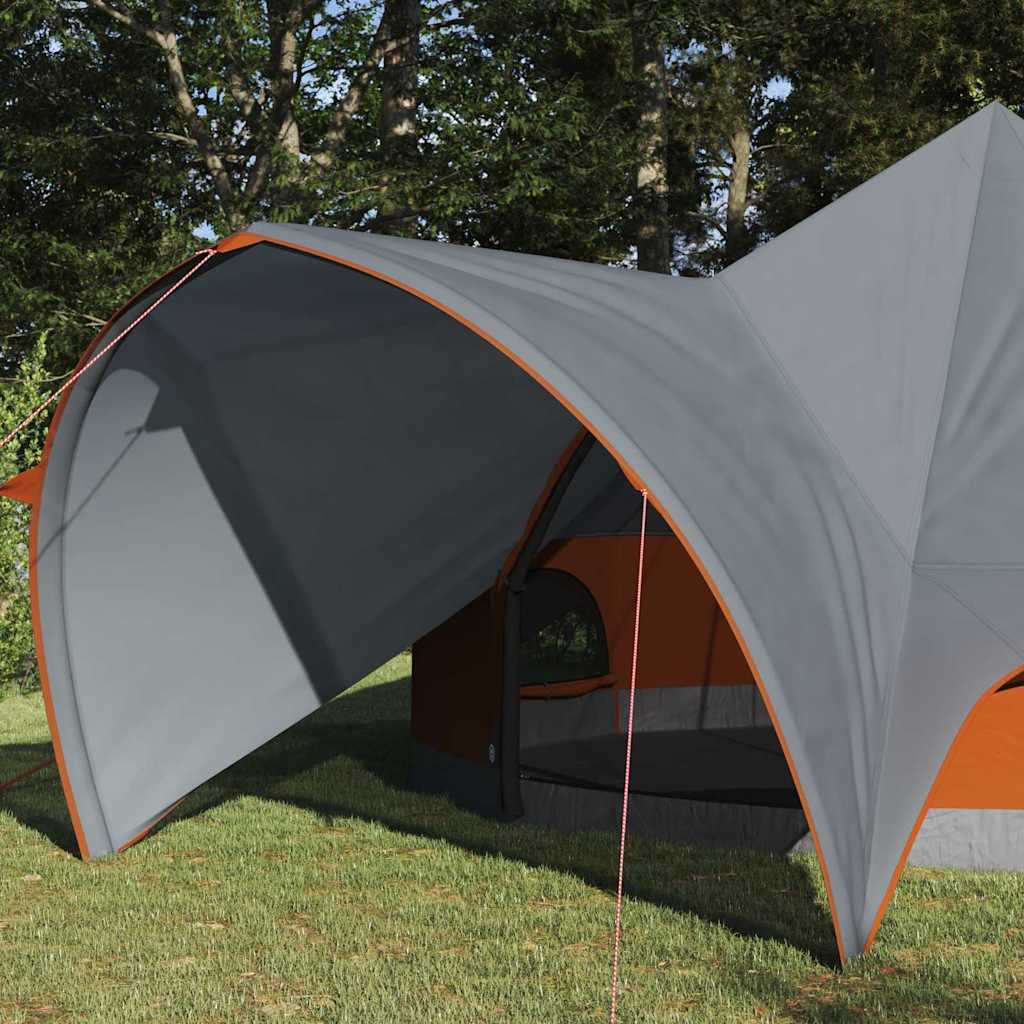 vidaXL Teepee Zelt mit Dach Grau und Orange 600 x 600 x 347 cm