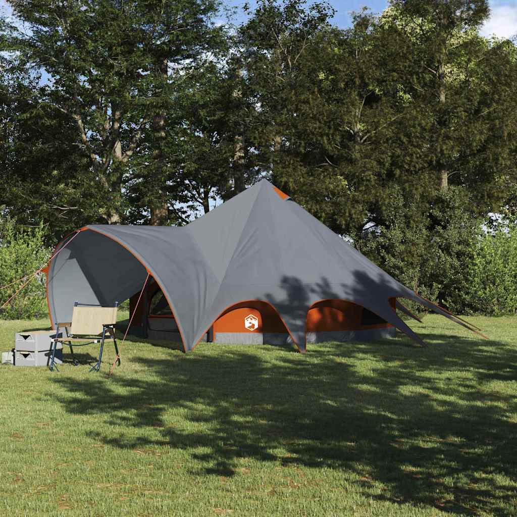 vidaXL Teepee Zelt mit Dach Grau und Orange 600 x 600 x 347 cm