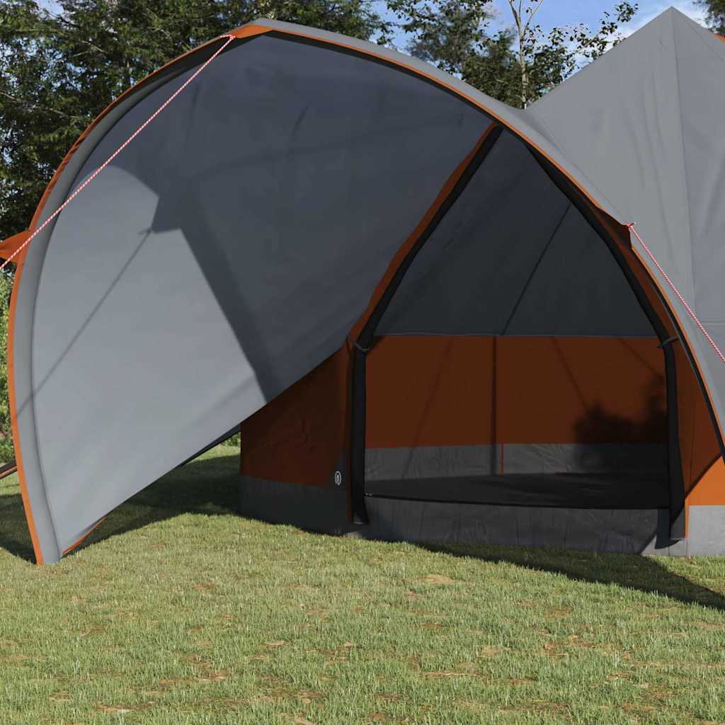 vidaXL Teepee Zelt mit Dach Grau und Orange 600 x 600 x 347 cm