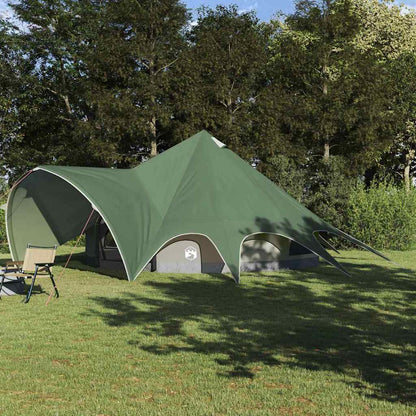 vidaXL Teepee Zelt mit Dach Grün und Grau 600 x 600 x 347 cm