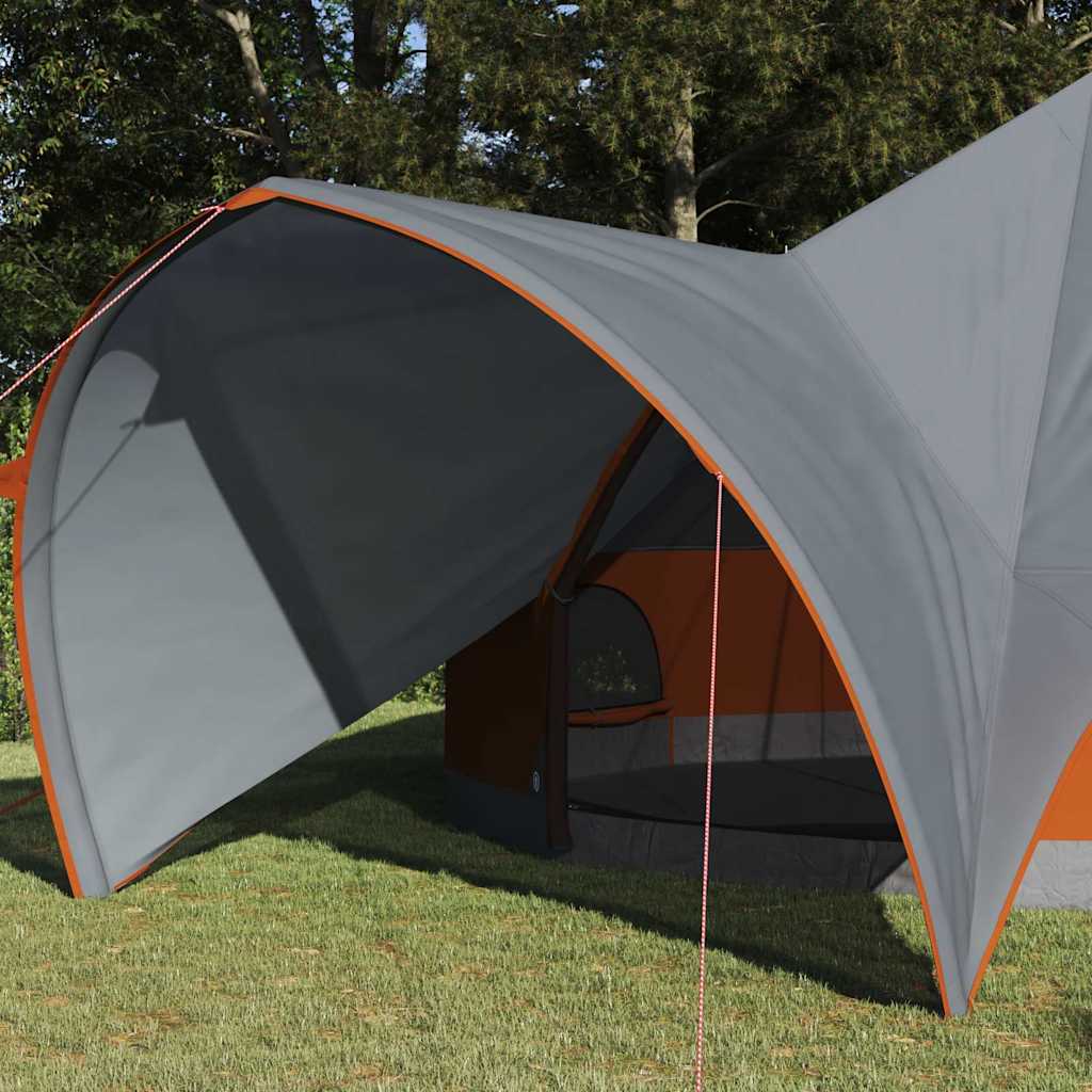 vidaXL Teepee Zelt mit Dach Grau und Orange 600 x 600 x 347 cm