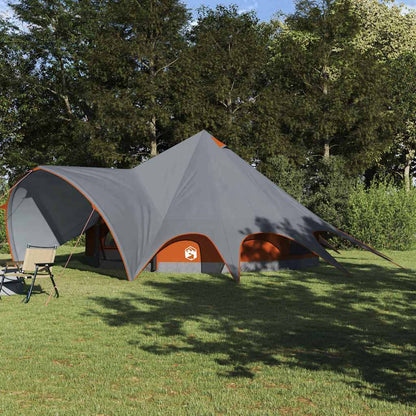 vidaXL Teepee Zelt mit Dach Grau und Orange 600 x 600 x 347 cm