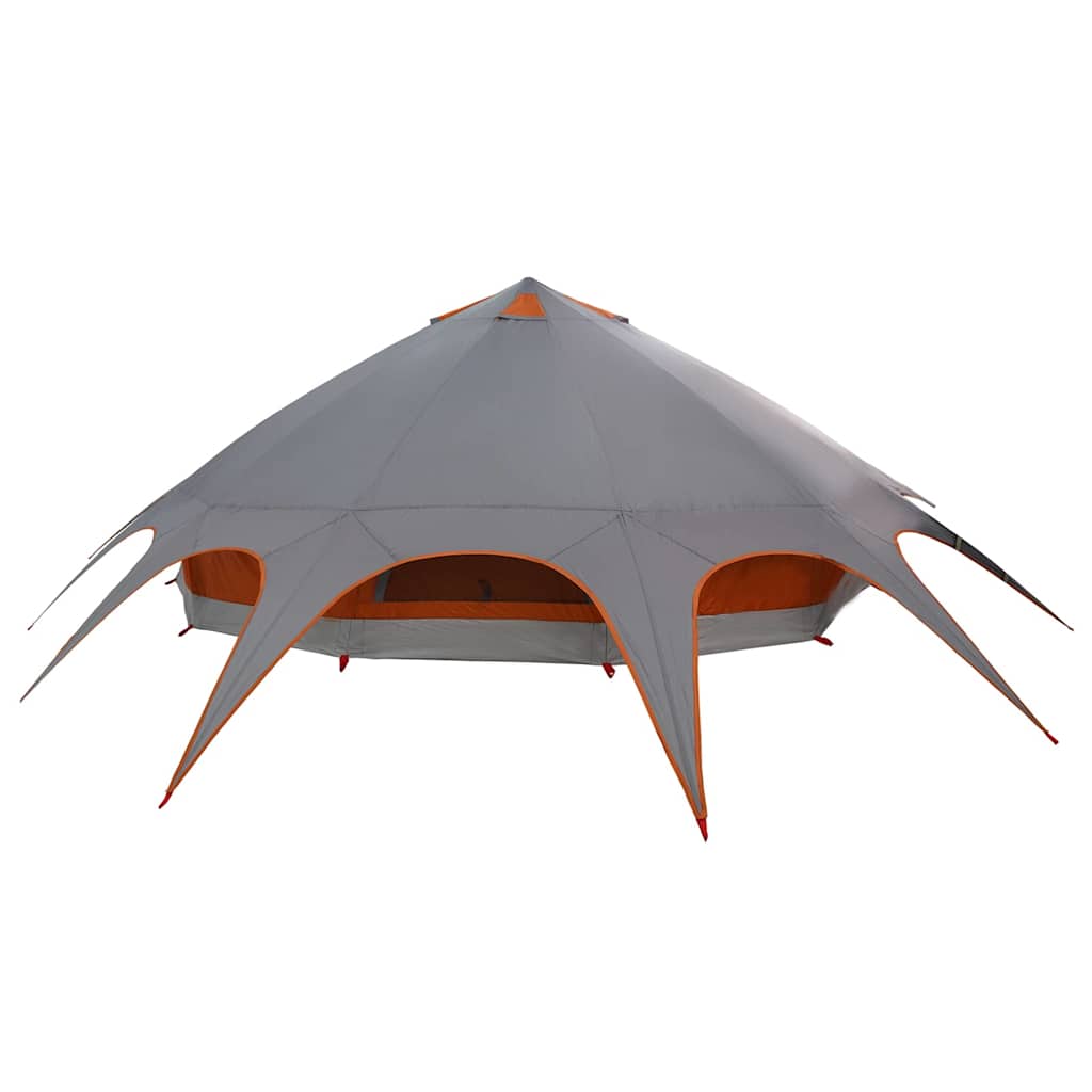 vidaXL Teepee Zelt mit Dach Grau und Orange 600 x 600 x 347 cm