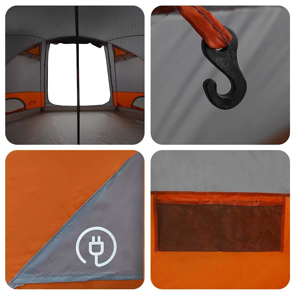 vidaXL Kuppelzelt mit Dach Grau und Orange 505 x 450 x 248 cm