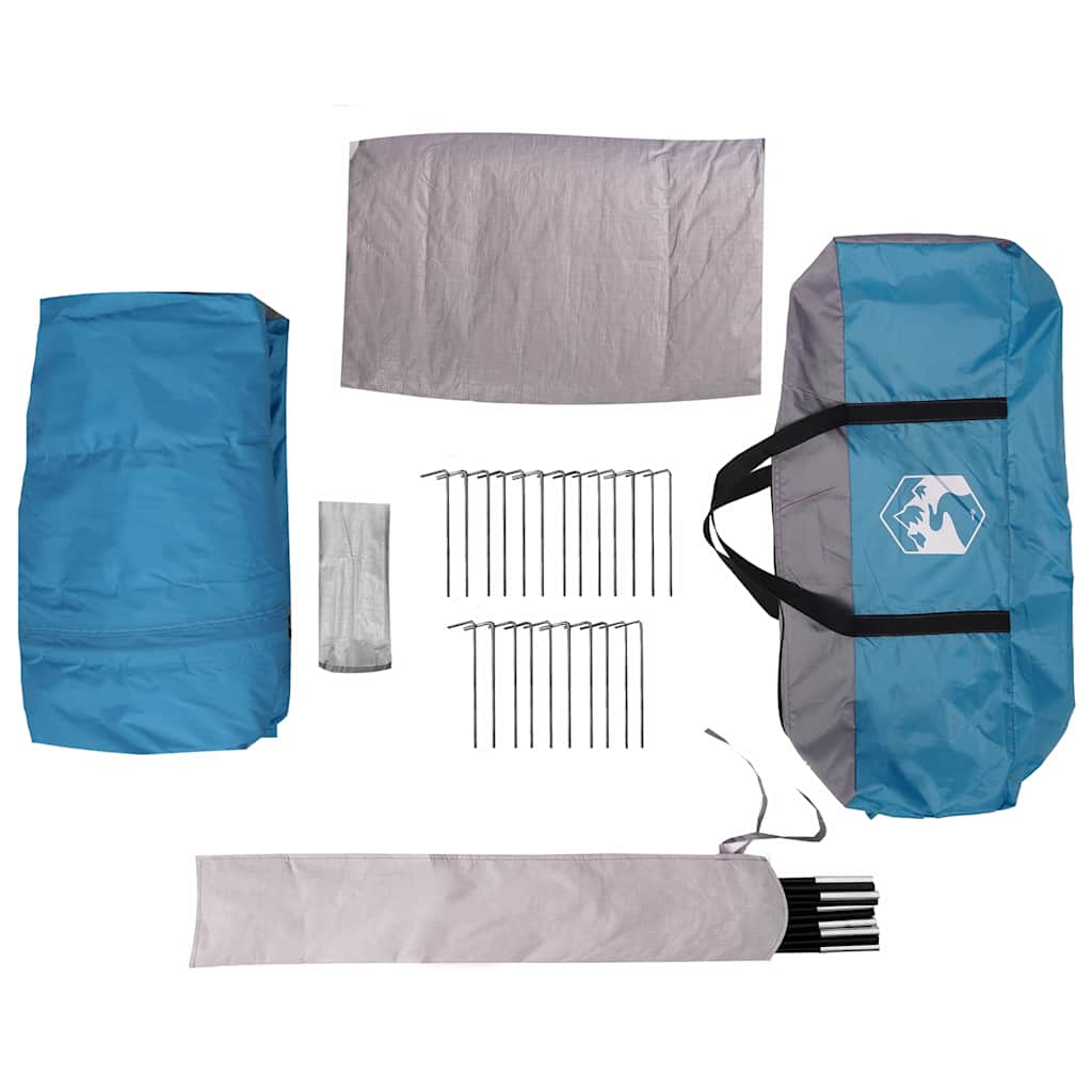 vidaXL Hütten-Zelt mit Dach mit Speicher Blau 425 x 396 x 222 cm