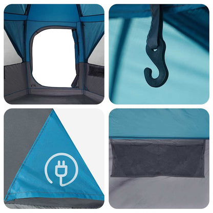 vidaXL Hütten-Zelt mit Dach mit Speicher Blau 425 x 396 x 222 cm