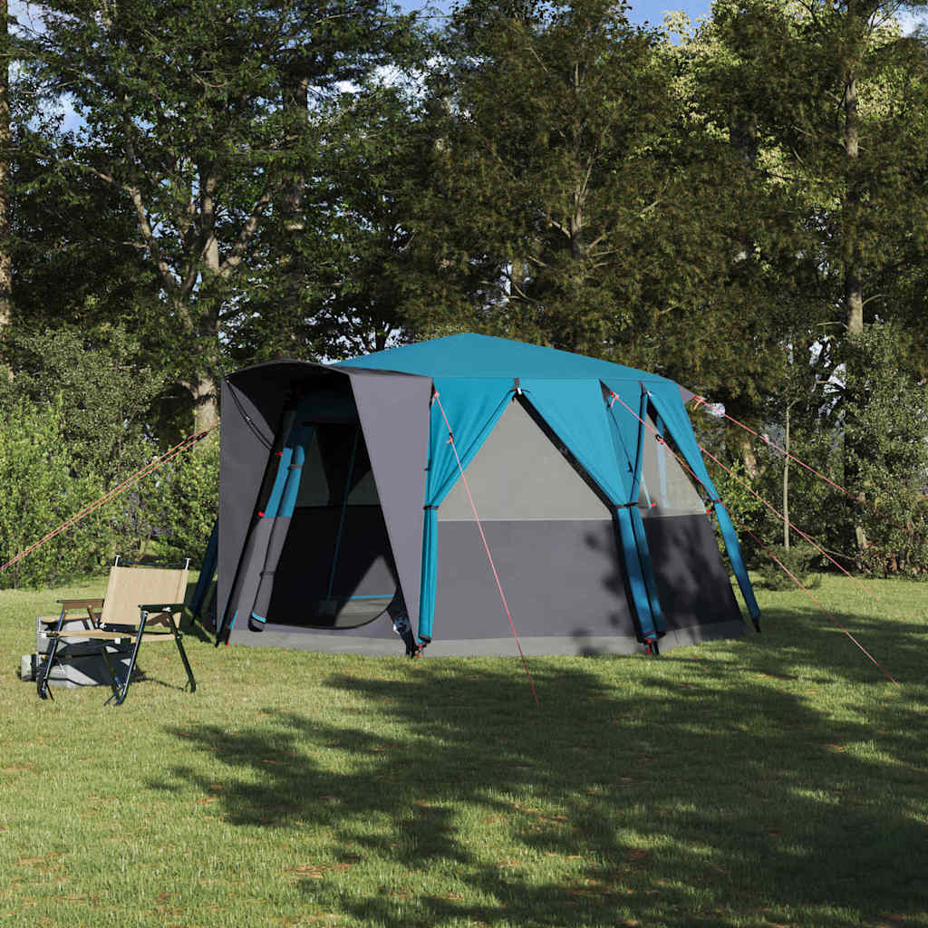 vidaXL Hütten-Zelt mit Dach mit Speicher Blau 425 x 396 x 222 cm