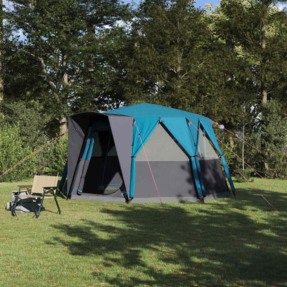 vidaXL Hütten-Zelt mit Dach mit Speicher Blau 425 x 396 x 222 cm