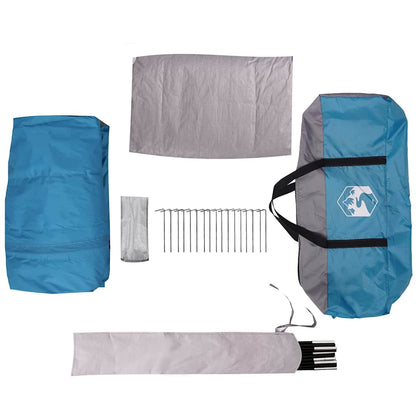 vidaXL Hütten-Zelt mit Dach mit Speicher Blau 400 x 350 x 212 cm