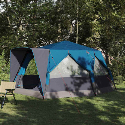 vidaXL Hütten-Zelt mit Dach mit Speicher Blau 400 x 350 x 212 cm