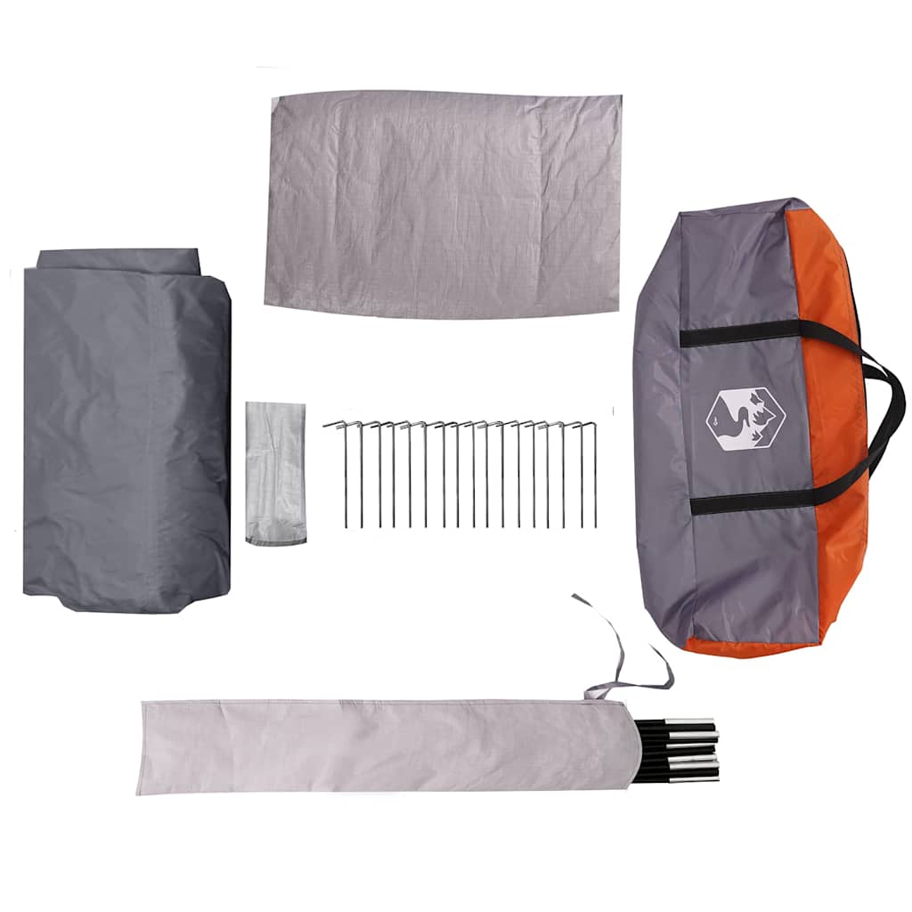 vidaXL Hütten-Zelt mit Dach Grau und Orange 400 x 350 x 212 cm