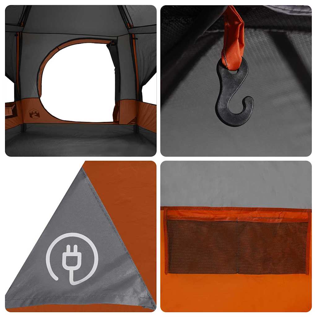 vidaXL Hütten-Zelt mit Dach Grau und Orange 400 x 350 x 212 cm