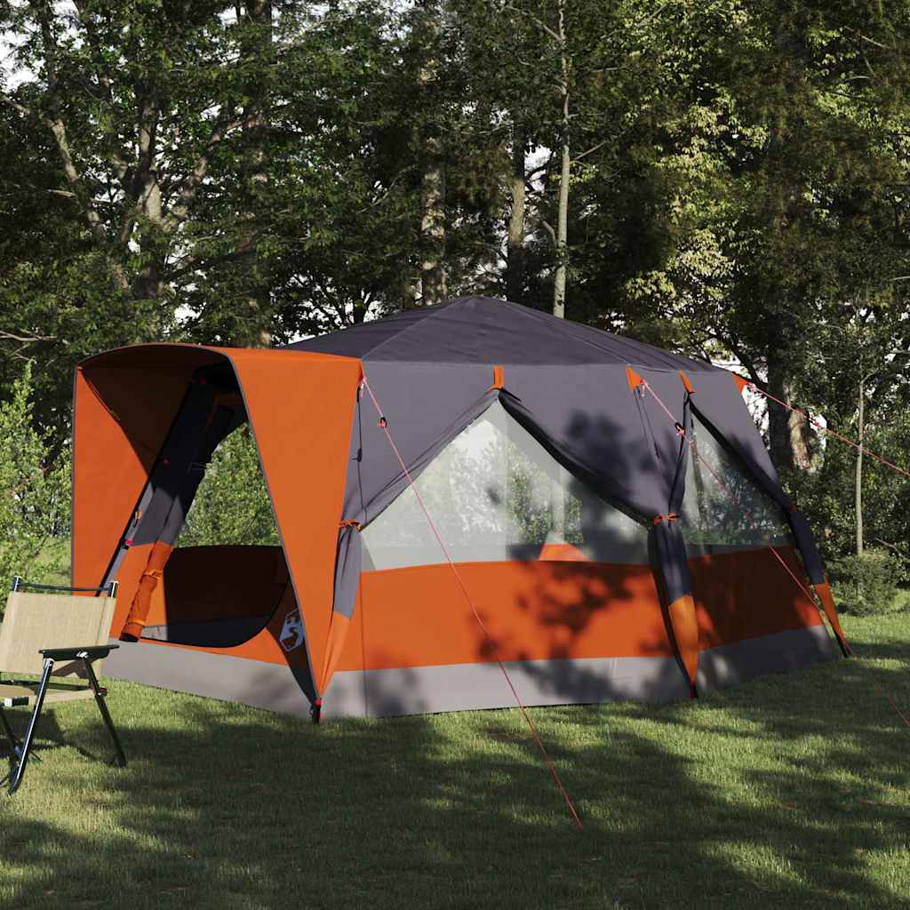 vidaXL Hütten-Zelt mit Dach Grau und Orange 400 x 350 x 212 cm