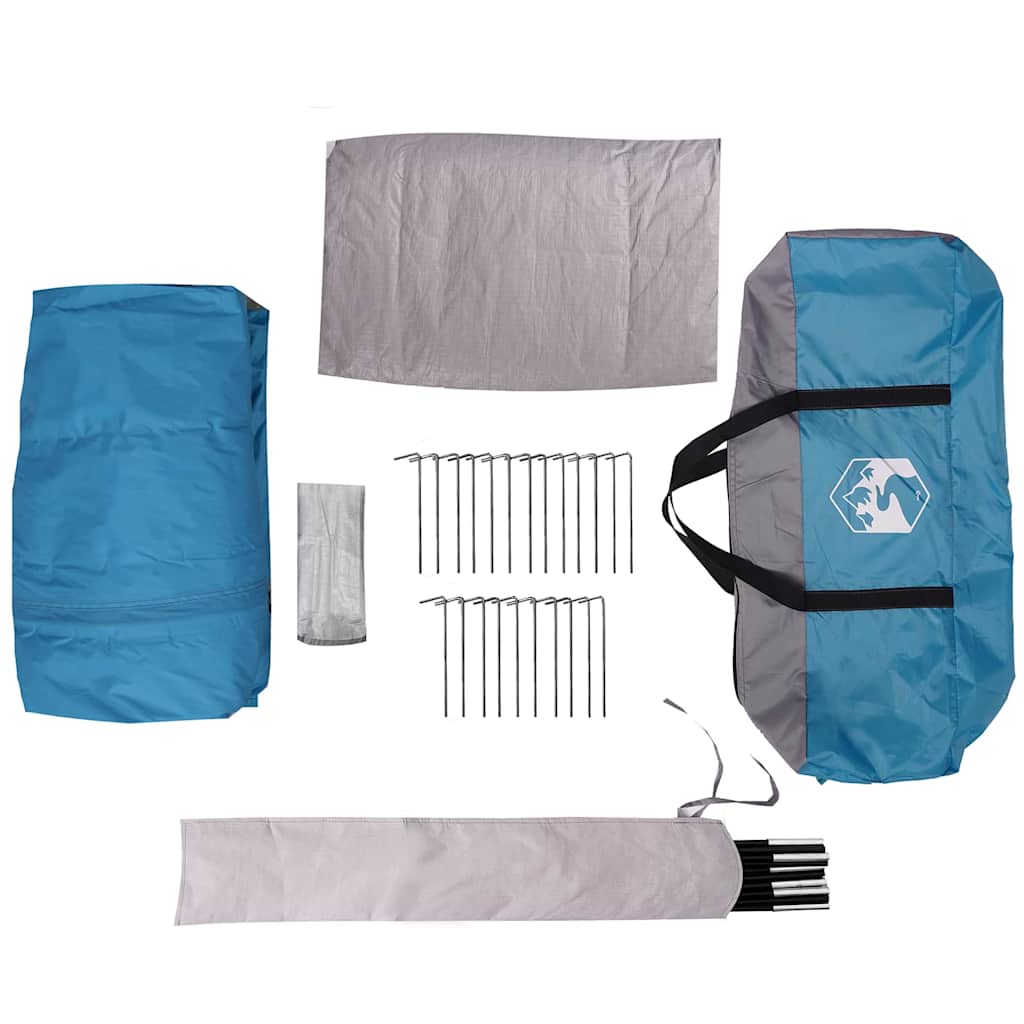 vidaXL Hütten-Zelt mit Dach Blau und Grau 320 x 320 x 203 cm